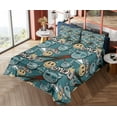 thumbnail image 4 of Ambesonne Emoji Fitted & Top Sheet Set with Shams, Graffiti Design Funny Faces, Cadet Blue Redwood, 4 of 5