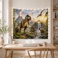 thumbnail image 5 of T Rex Beside Volcano and Flying Dinosaurs, Dramatic Fantasy Style for Dinosaur Lovers, Prehistoric Wall Art, Birthday Gift, Tapestry Wall Hanging for Playroom and Bedroom, 5 of 7