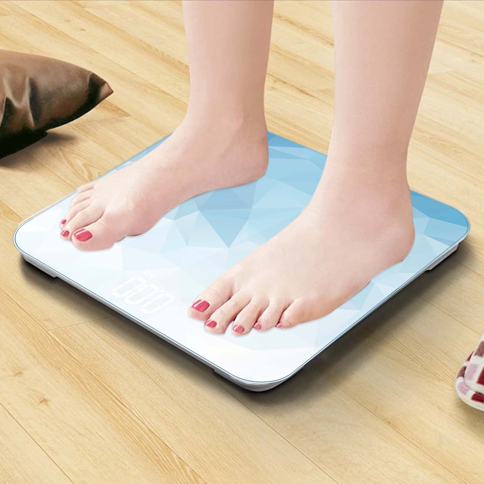 PureCasa Electronic Smart Scale for Body Weight & Fat Percentage, High Accuracy Digital Bathroom Scale with Large Display, 13 Body Composition Analyzer Sync with App, 10.2"x10.2"x1", 1PC, Blue