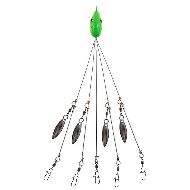 5-Arm Umbrella Fishing Lure Alabama Rig Head Set w/ Swivel Snap Spinner (5)  