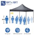 thumbnail image 4 of Zimtown - Tienda de Campaña con Dosel Emergente Portátil Instantáneo de 10 X 10 Pies, Refugio Recubierto de PVC con Estuche de Transporte con Ruedas, 4 Bolsas de Arena - Parte Superior Negra, 4 of 12