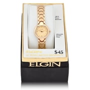 Elgin Adult Female Casual Analog Watch in Gold and Sold Link Bracelet (EG386)
