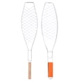 thumbnail image 1 of MasteelfCA 2Pcs Iron Grill Basket Outdoor Single Fish Net Rack Fish Barbecue Clip with Wooden Handle (thick + Thin, 1Pc/Each), 1 of 9