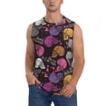 thumbnail image 1 of Fotbe Halloween Skeleton Men's Camiseta sin Mangas Estampada para Hombres, Playera Casual para Gimnasio, Entrenamiento, Playa-Small, 1 of 7