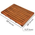 Utoplike 24"x18" Nonslip Teak Wood Bath & Shower Mat Resistant, for Bathroom, Spa, Inside or
