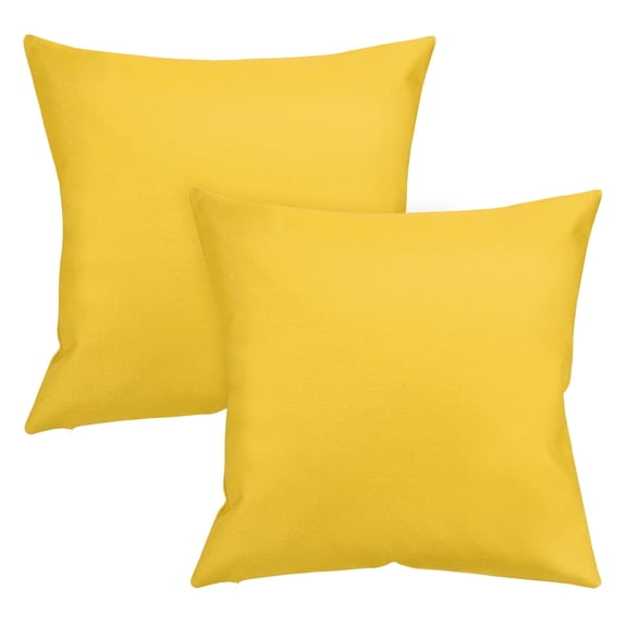 Uxcell 2-Pack Outdoor Pillow Covers, 24x24Inch/60x60 cm Modern Sofa Throw Pillow Cover for Patio Tent Couch [Yellow]