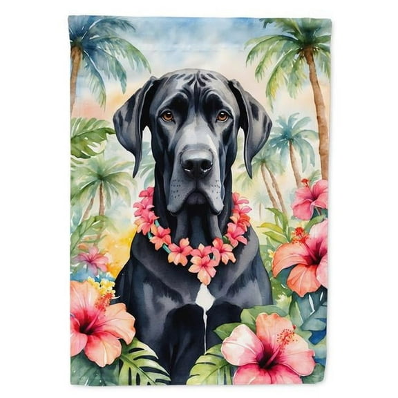 15.5 x 11.25 in. Great Dane Luau Garden Flag