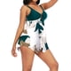 thumbnail image 4 of TRKIYQC, conjunto de Bikini para mujer, traje de baño de verano, 2 uds., Tankini para mujer, chaleco con estampado de flores y plantas, pantalones cortos de cintura alta, traje de baño Sarong TRKIYQC  Moderno diseño moderno, 4 of 7