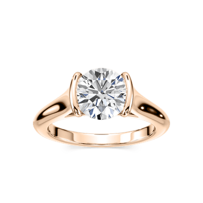 1ct-2.5ct CVD Lab Grown Diamond Irving Two Tone Engagement Ring in 18K Rose Gold