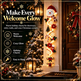 thumbnail image 4 of Clearance！Glowing Christmas Door Hanger, Warm Lighted Vertical Holiday Hanging Decor with Festive Accents for Front Door Side, Entryway and Wall, 4 of 5