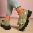 thumbnail image 6 of Women's Cute Bowknot Design Loafers Trending Solid on Loafers for Daily Wear Color Green Size 42, 6 of 6