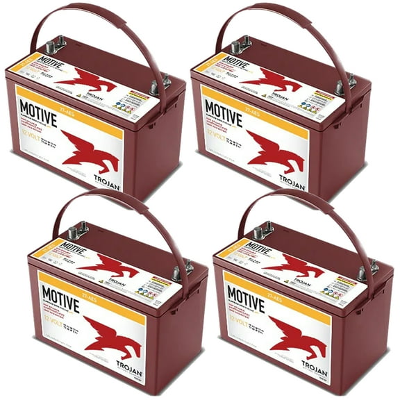 4 Pack of Trojan 27-AES 12V Superior Deep Cycling VRLA AGM Batteries