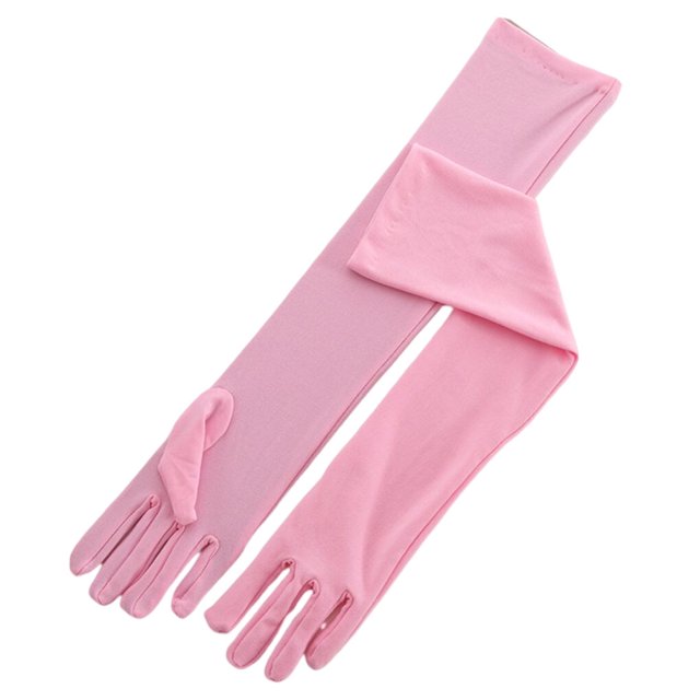 facefd 2 Pcs 45cm Multicolores Gants Longs pour Femmes Robe de Dîner Mitaines Chaudes pour Dames Conduite Automne Festival Fête Rose