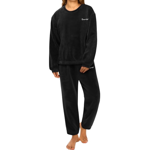 FUNUONY Womens Pajama Sets Fuzzy Fleece Long Sleeve Sleepwear Comfy Pjs 2 Piece Lounge Set Nightwear,Fuzzy Pajama Sets 2026 Fall Lounge Sweater Set Cute Cozy Winter Pj Outfit