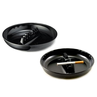 cigarette ashtrays for sale Home Ashtrays Black Seven-slot Cigarette Multi-purpose Round Plastic  Melamine Rack Holder Creative Indoor Travel