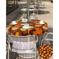 thumbnail image 3 of Fall Tablecloth with Umbrella Hole and Zipper Autumn Pumpkin Round Outdoor Tablecloths 54 Inch Table Cloths Orange Pumpkin Yellow Maple Leaf Thanksgiving Patio Table Cloth Cover for Holiday Party, 3 of 5