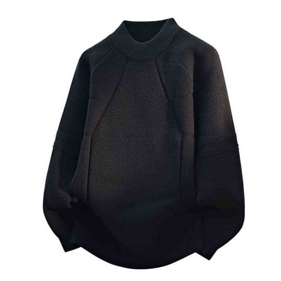 Atogsazn Men's Oversized Sweater Casual Crew Neck Long Sleeve Pullover Sweatshirt Winter Soft Tops Blouse Clothing 02-Black XXXL Fashion