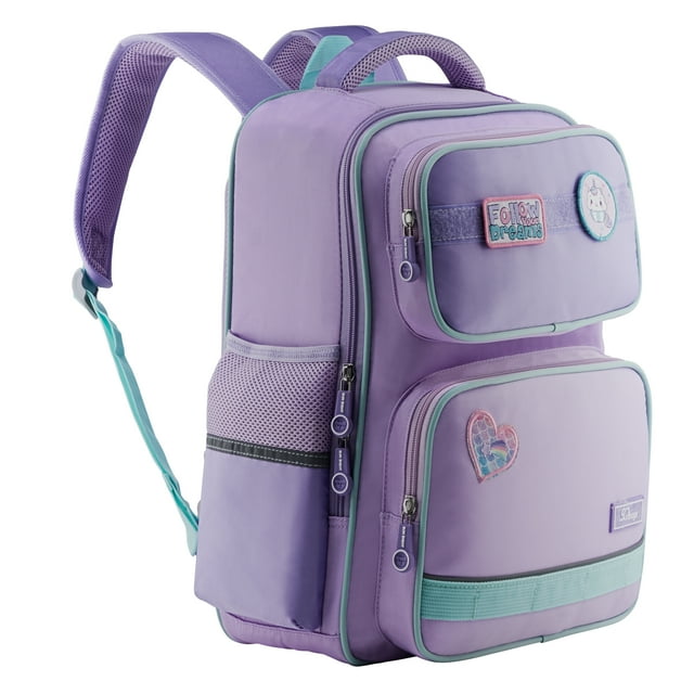 Mochila escolar SQbags con parches Purple
