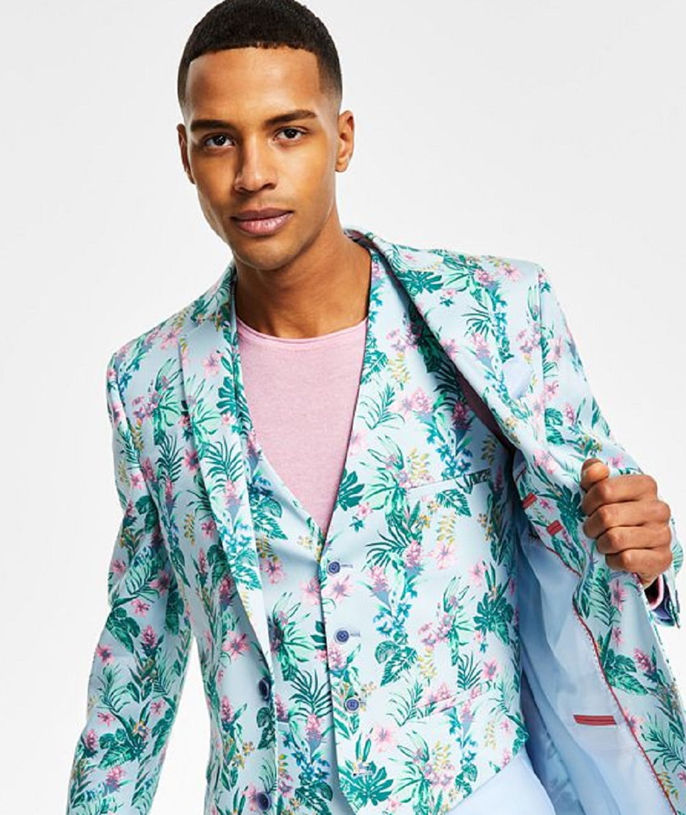 Mens floral deals print blazer