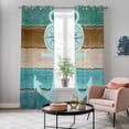 thumbnail image 6 of Kitchen Curtains 84 Inch Length 2 Panels, Teal Blue Anchor Grommets Window Treatment Curtain, Nautical Coastal Ocean Wooden Retro Art Thermal Curtains Drapes for Living Room/Bathroom, 6 of 9
