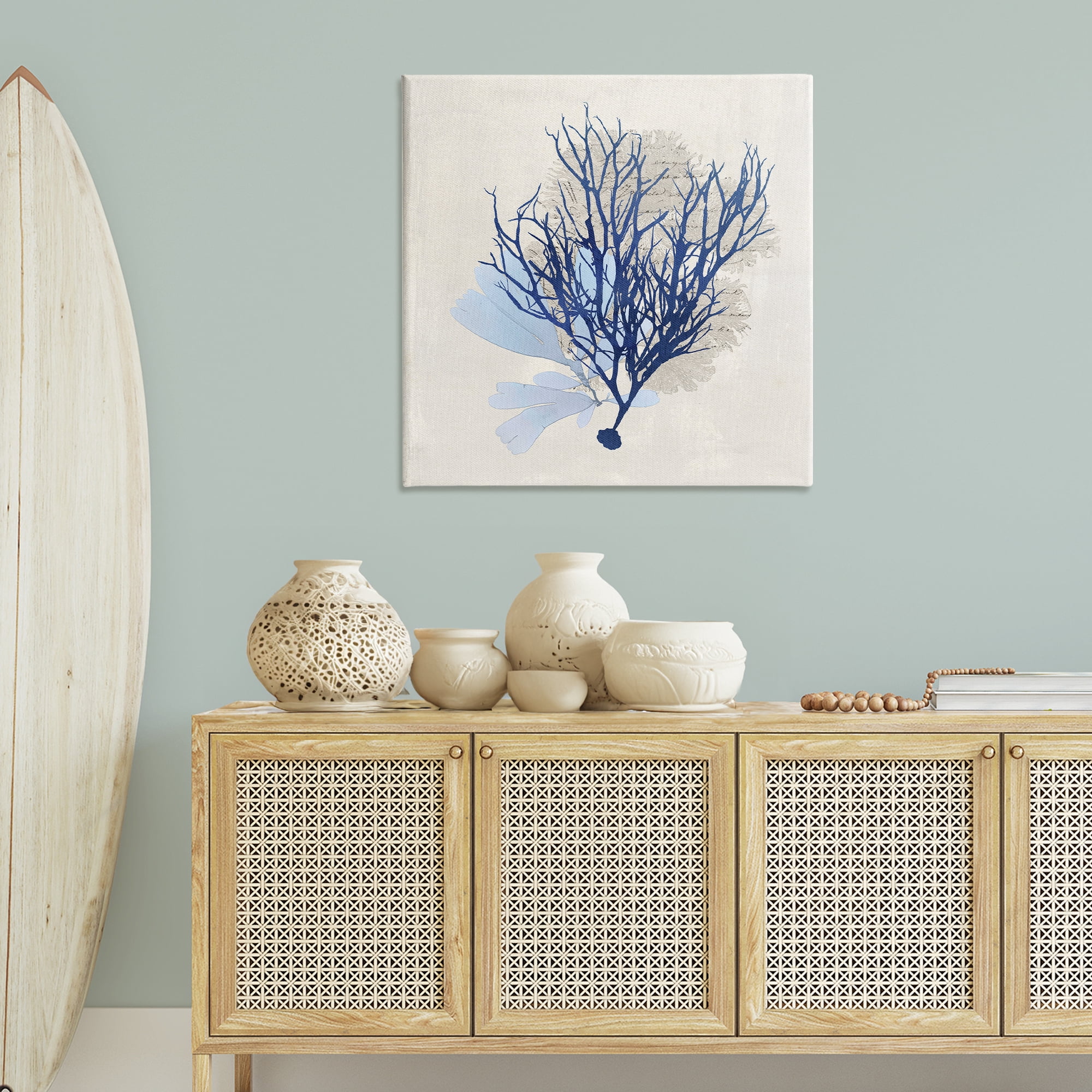Stupell Industries Modern Coral Branch Nautical & Beach Painting Wrapped Canvas Art Print Wall Art, 36 x 36