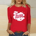 thumbnail image 5 of 3/4 Sleeve Love Heart Tunic Tops Crewneck Loose Casual Cute Spring Valentines Outfits 2026, 5 of 5