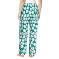 thumbnail image 3 of Naloa Green Baseball Print Women’s Ultra-Soft Comfy Pajama Lounge Pants with Pockets & Drawstring, 3 of 8