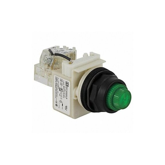 Schneider Electric Pilot Light, Green, 30mm, LED 9001SKT38LGG31