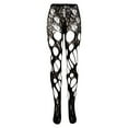 thumbnail image 4 of Sunbona Sheer Tights With Lace Cutouts And Strappy Design Alluring Fishnet Pattern Hosiery, 4 of 4