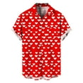 thumbnail image 2 of Yteetum Valentines Day Shirts for Men Oversized Valentine's Day Print Lapel Button Down T Shirts Top Mens Casual Turndown Collar Loose Comfy Summer Short Sleeve Button Blouse Hawaiian Beach Shirt, 2 of 6