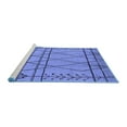 thumbnail image 2 of Ahgly Company Machine Washable Indoor Round Oriental Blue Industrial Area Rugs, 4' Round, 2 of 4