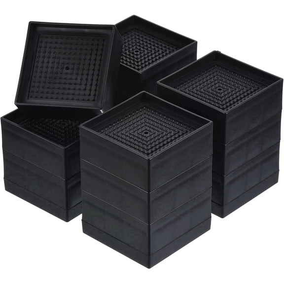 Takira Bed Risers Heavy-Duty,4 Pack,Adjustable Height Edge-Wrapped Design Suitable for Desk Legs,Sofas.