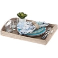 thumbnail image 2 of Kouboo La Jolla Rectangular Rattan Serving Tray with Handles, Decorative Serving Tray for Breakfast, Drinks, Snack, White Wash, 2 of 4