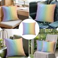 thumbnail image 4 of Throw Pillow Covers 20x20 Inch, Thin Rainbow Striped Decorative Pillow Cases for Couch Sofa Bed, Farmhouse Modern Stripes Cotton Linen Square Home Decor Pillowcases with Hidden Zipper, 4 of 9