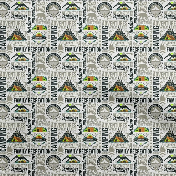 oneOone Cotton Poplin Dusty Gray Fabric Camping Fabric For Sewing Printed Craft Fabric By The Yard 42 Inch Wide