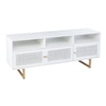 thumbnail image 2 of Southern Enterprises 60" White and Gold Rectangular Media Cabinet with Storage, 2 of 3