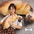 thumbnail image 5 of 3D Lifelike Animal Cute Bend Dog Printed Throw Pillow Funny Dog Head Cosplay Children Favorite Toy Cushion for Home, 5 of 8