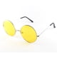 thumbnail image 2 of Gafas retro redondas coloreadas de protección UV400 de gafas de sol de gran tamaño coloreadas 2PCS para hombres mujeres (lente de marco amarillo de oro), 2 of 6