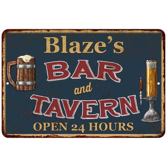 Blaze's Green Bar & Tavern Rustic Sign Decor 8x12 208120047379