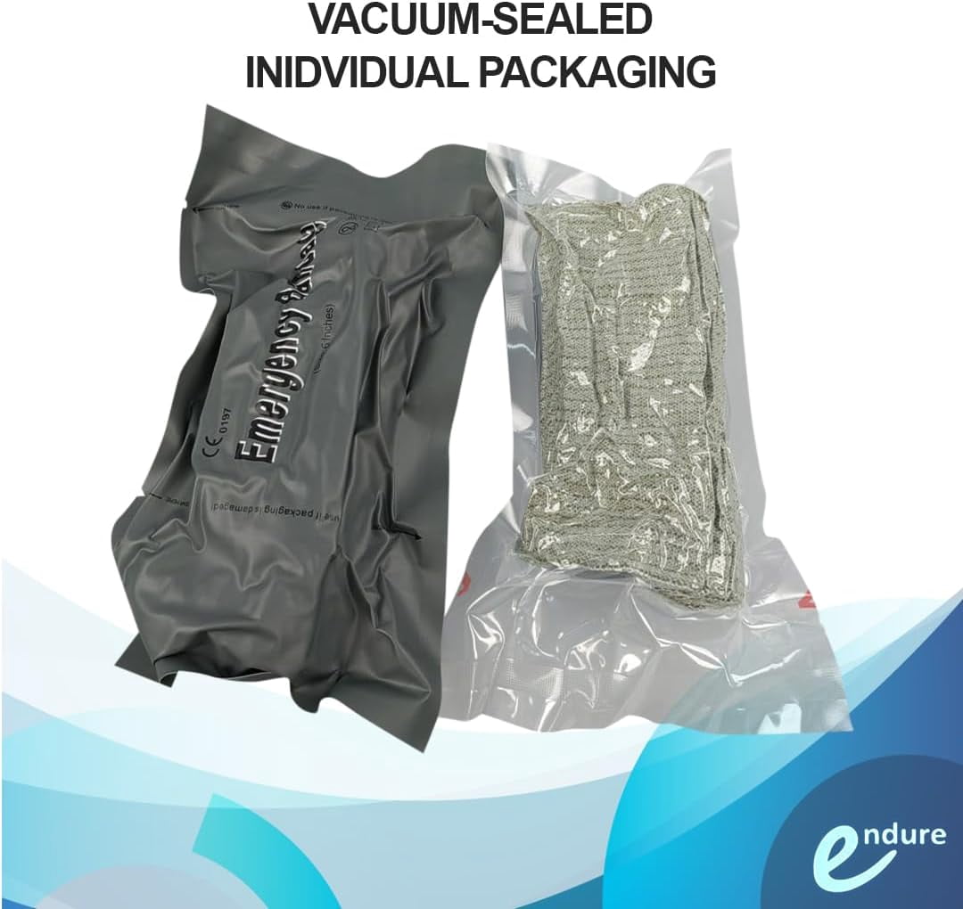 Endure Military First Aid Bandage, 5 Pack Israeli Style Battle Wound Dressing, First Aid Essential, Emergency Trauma Bandage 6 inch - Combat Military Style IFAK