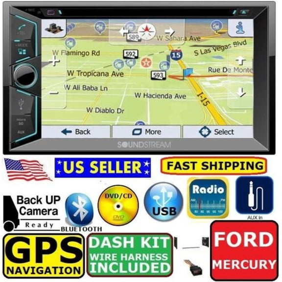 FORD MERCURY GPS NAVIGATION SYSTEM Bluetooth CD DVD USB AUX BT CAR Radio Stereo