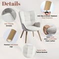 thumbnail image 4 of Homy Casa Modern Upholstered Accent Chair, Comfy Fabric Armchair with Wood Legs for Living Room or Bedroom, 4 of 9
