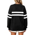 thumbnail image 4 of Women's 2026 Striped Oversized Sweatshirt Spring Crewneck Long Sleeve Shirts Casual Color Block Pullover Tops, M, 4 of 5
