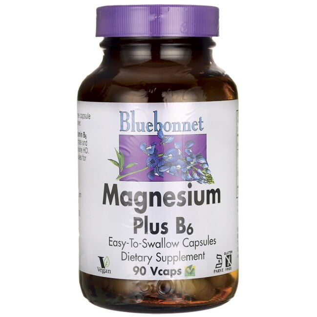 Bluebonnet Nutrition - Magnesium Plus B-6 - 90 Vegetarian Capsules