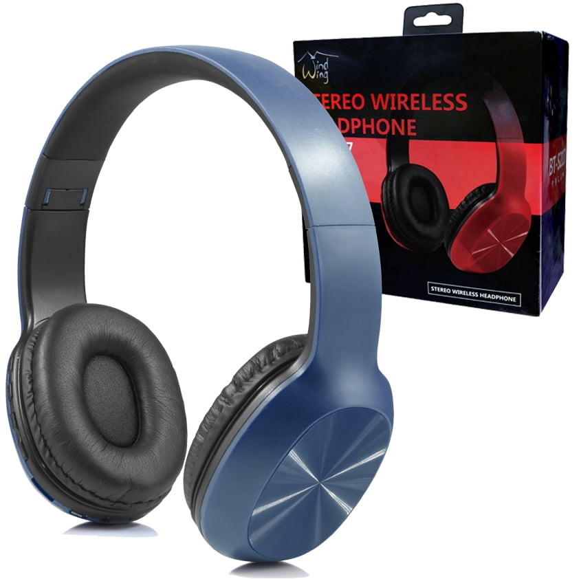 Over-the-Head Stereo Wireless Headsets for Samsung Galaxy Note 8/ A8 A8+ (2018)/ S8/ S8+/ S7/ S6/ S5/ Edge/ Active/ S4/ J7/ J5/ A5/ (2017)/ Note 5/ 4/ 3 (Blue)