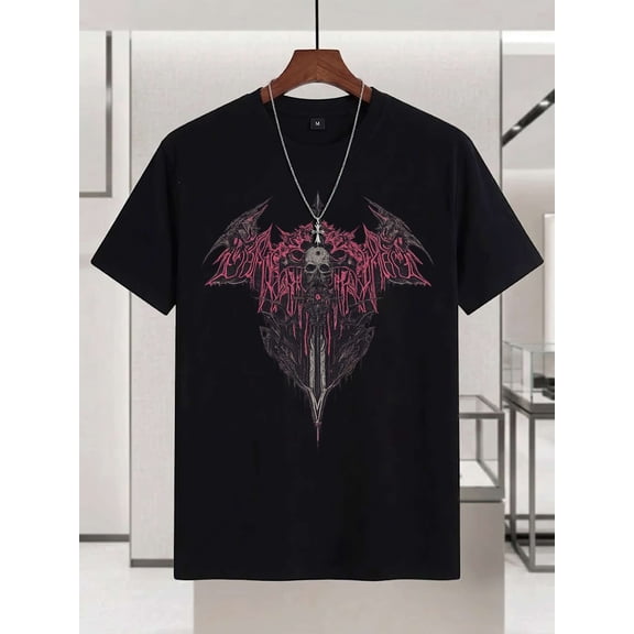 Gothic Heavy Metal Skull Graphic Vintage Grunge Y2k Cotton Men's Women's T-Shirt