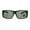 Matte Black, variant on Mens Thick Temple Glass Lens Rectangular Warp Black Cholo Sunglasses Gloss Black Green