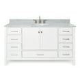 thumbnail image 2 of Ariel Cambridge 61 In. Single Oval Sink Vanity With Carrara White Marble 0.75 In Countertop In White, 2 of 10