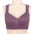 thumbnail image 3 of CHUANK Womens  Steel Ring Front Close Bra T Back Plus Size Seamless Unlined Bra For Large Bust, 3 of 3