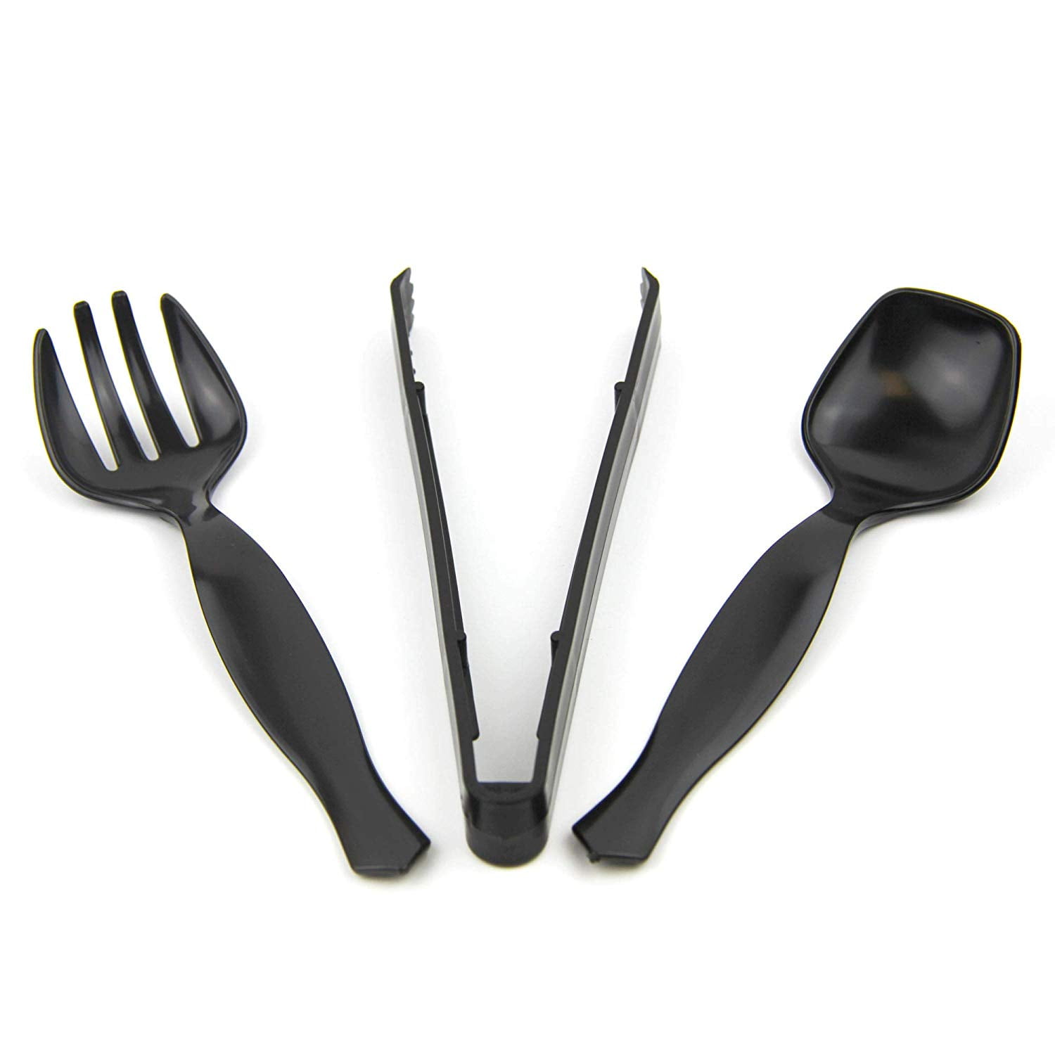 Details about   NEW Disposable Black Plastic Heavy Duty Serving Spoon & Tongs 19 Each FREE SHIP 